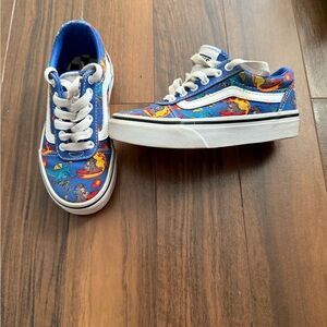 Vans Kids Blue Cartoon Print Sneakers